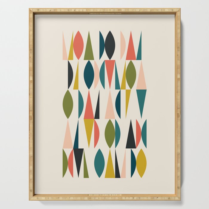 Mid Century Modern Abstract Colorful Shapes Funky Cool Minimalist Pattern Serving Tray Gallery Image 1