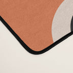 Mid Century Modern Atomic Rings Pattern 239 Black Beige and Orange Desk Mat Gallery Image 4