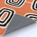 Mid Century Modern Atomic Rings Pattern 239 Black Beige and Orange Rug Gallery Image 4