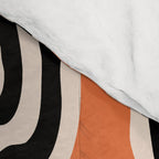 Mid Century Modern Atomic Rings Pattern 239 Black Beige and Orange Comforter Gallery Image 4