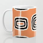 Mid Century Modern Atomic Rings Pattern 239 Black Beige and Orange Coffee Mug Gallery Image 3