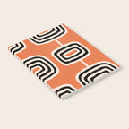 Mid Century Modern Atomic Rings Pattern 239 Black Beige and Orange Notebook Gallery Image 2