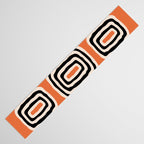 Mid Century Modern Atomic Rings Pattern 239 Black Beige and Orange Table Runner Gallery Image 3