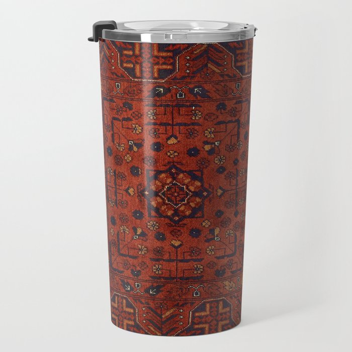Traditional Vintage Moroccan Rug Design E13 Travel Mug Gallery Image 3