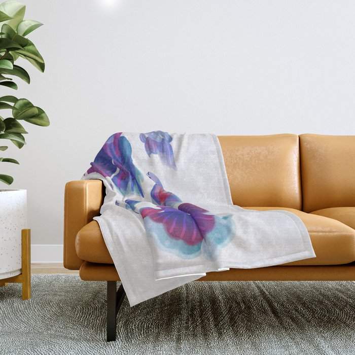 Blue Betta Throw Blanket Gallery Image 1
