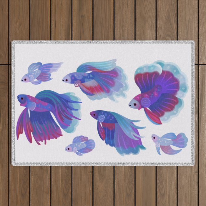 Blue Betta Outdoor Rug Gallery Image 1