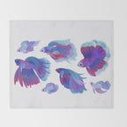 Blue Betta Throw Blanket Gallery Image 2