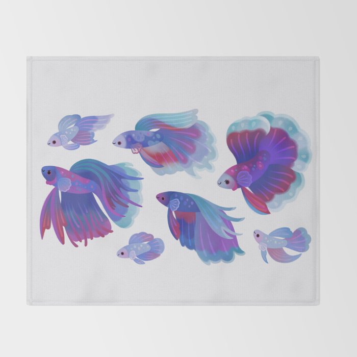Blue Betta Throw Blanket Gallery Image 2