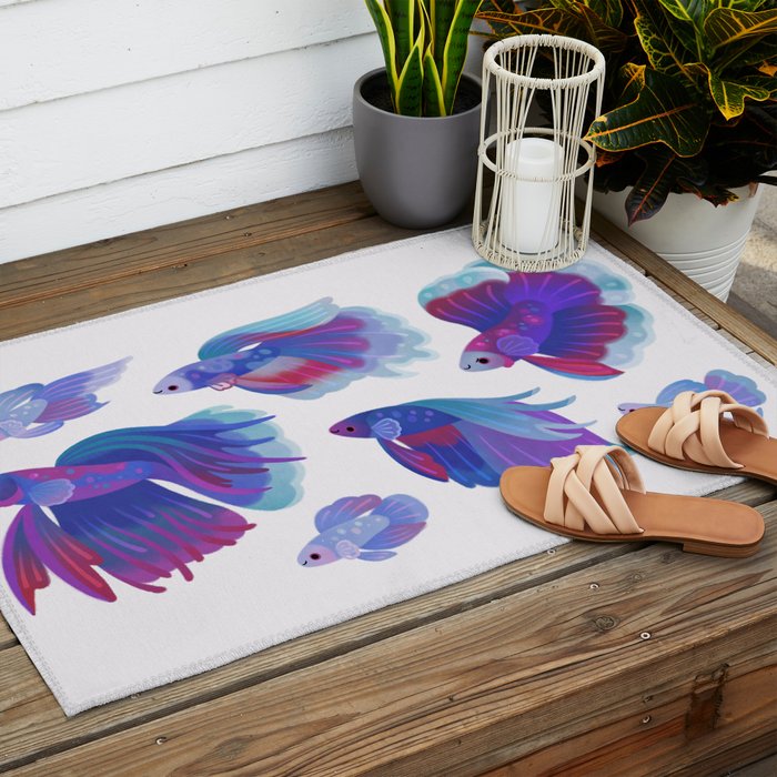 Blue Betta Outdoor Rug Gallery Image 2