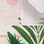 Morocco Meditation Garden - Pink and Green Landscape Wall Tapestry Gallery Image 3