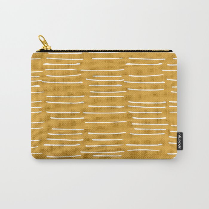 Abstract Stripes on Yellow Carry All Pouch Gallery Image 1