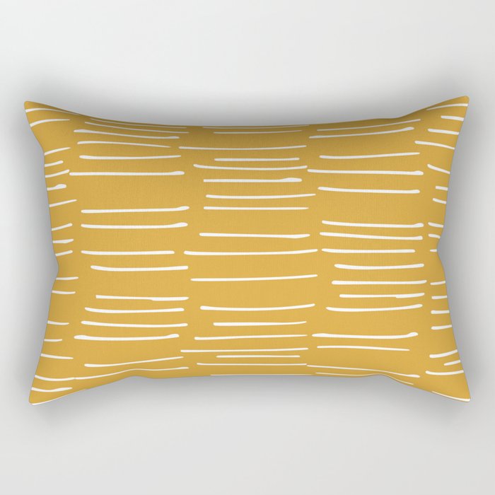 Abstract Stripes on Yellow Rectangular Pillow Gallery Image 1