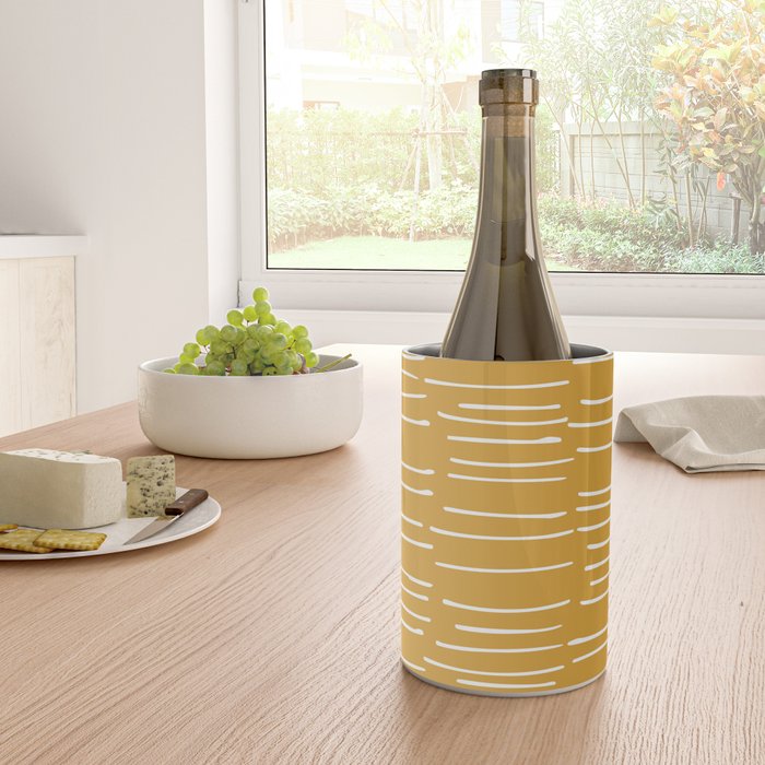 Abstract Stripes on Yellow Wine Chiller Gallery Image 4