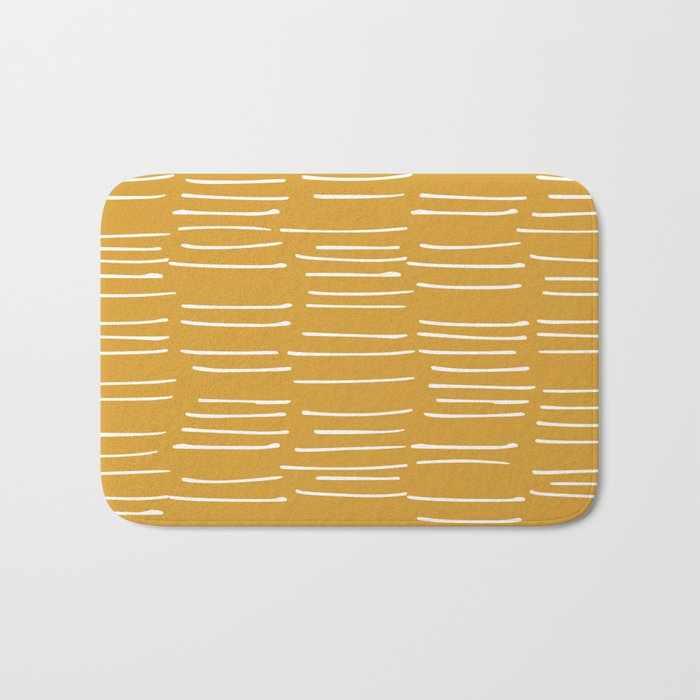 Abstract Stripes on Yellow Bath Mat Gallery Image 1
