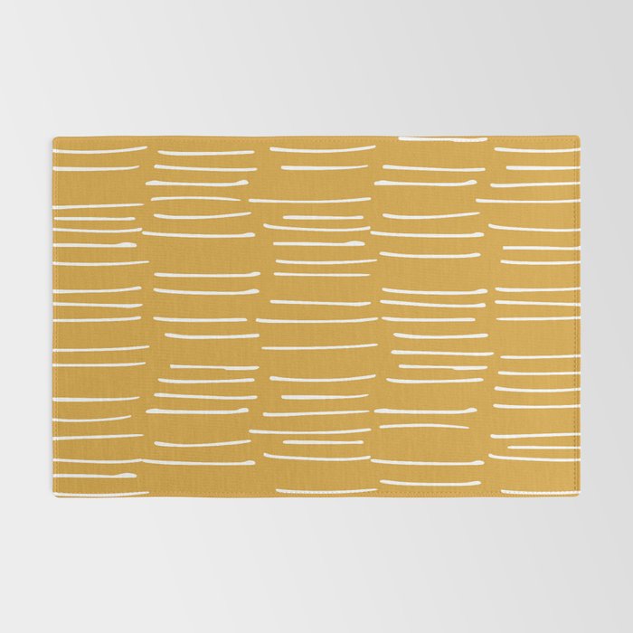 Abstract Stripes on Yellow Rug Gallery Image 2