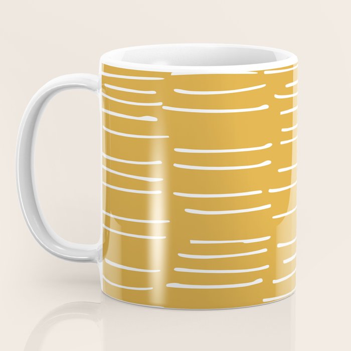 Abstract Stripes on Yellow Coffee Mug Gallery Image 3
