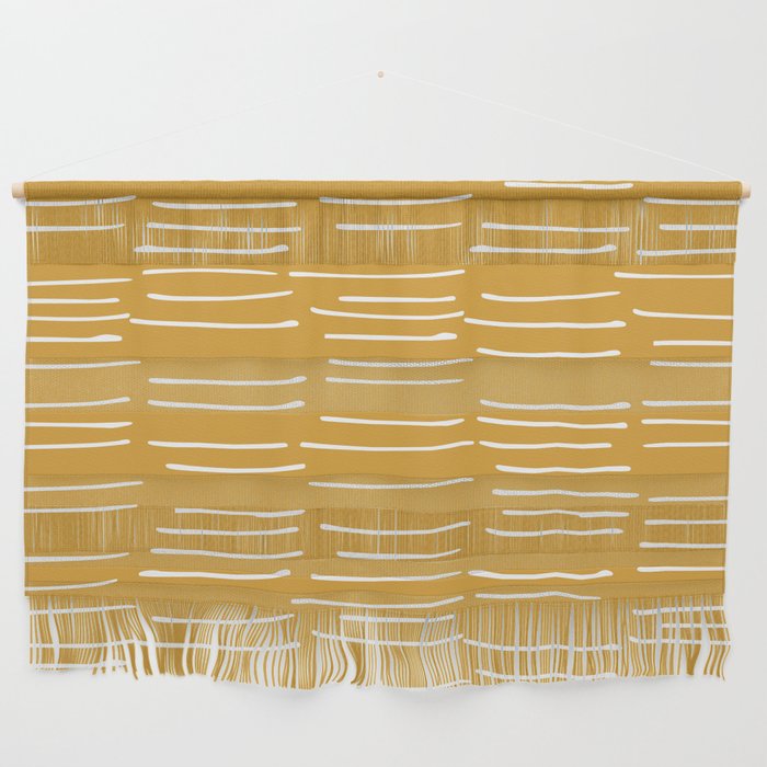 Abstract Stripes on Yellow Wall Hanging Gallery Image 1