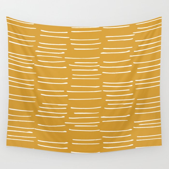 Abstract Stripes on Yellow Wall Tapestry Gallery Image 1