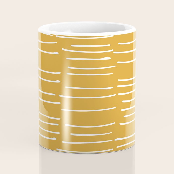 Abstract Stripes on Yellow Coffee Mug Gallery Image 4