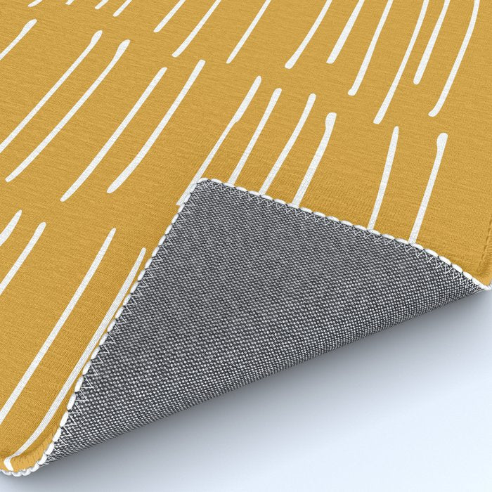 Abstract Stripes on Yellow Rug Gallery Image 4