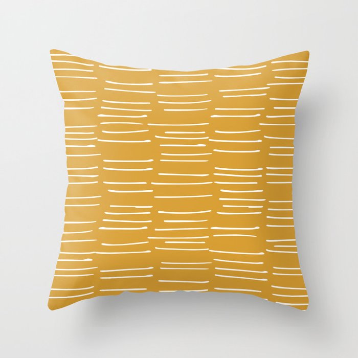 Abstract Stripes on Yellow Throw Pillow Gallery Image 6