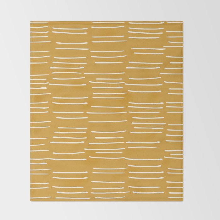 Abstract Stripes on Yellow Throw Blanket Gallery Image 2