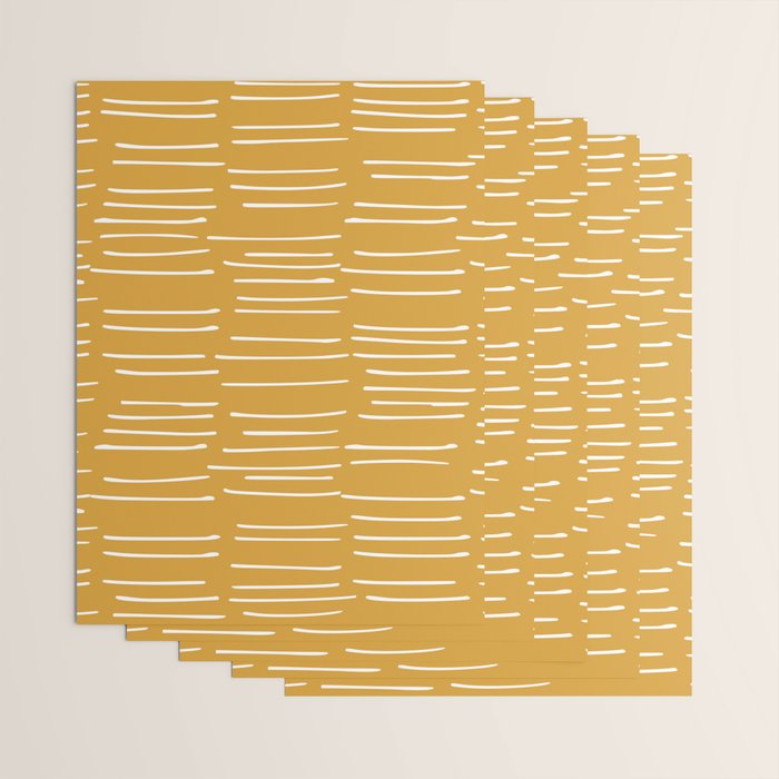 Abstract Stripes on Yellow Wrapping Paper Gallery Image 3
