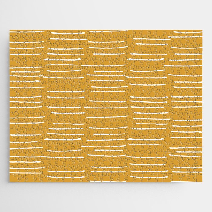 Abstract Stripes on Yellow Jigsaw Puzzle Gallery Image 1