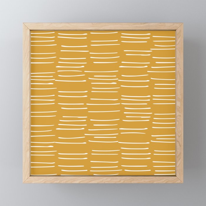 Abstract Stripes on Yellow Mini Art Print Gallery Image 1