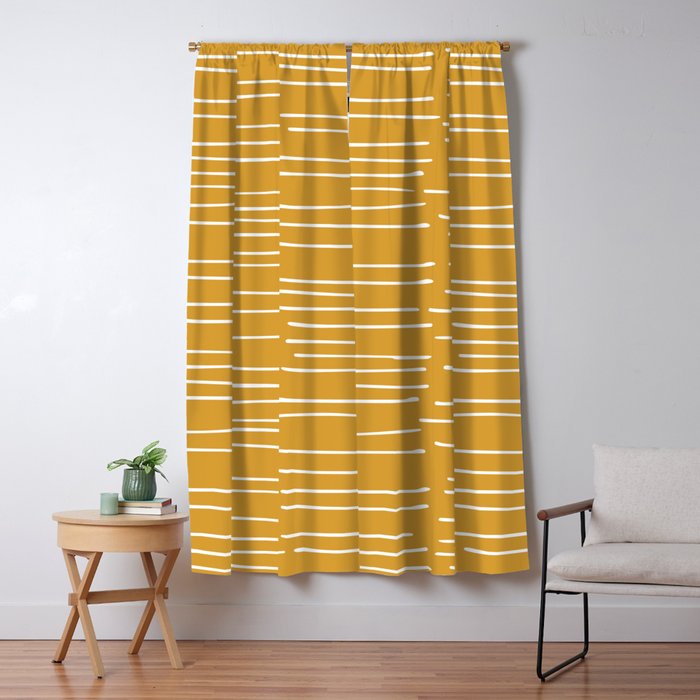 Abstract Stripes on Yellow Window Curtain Gallery Image 5