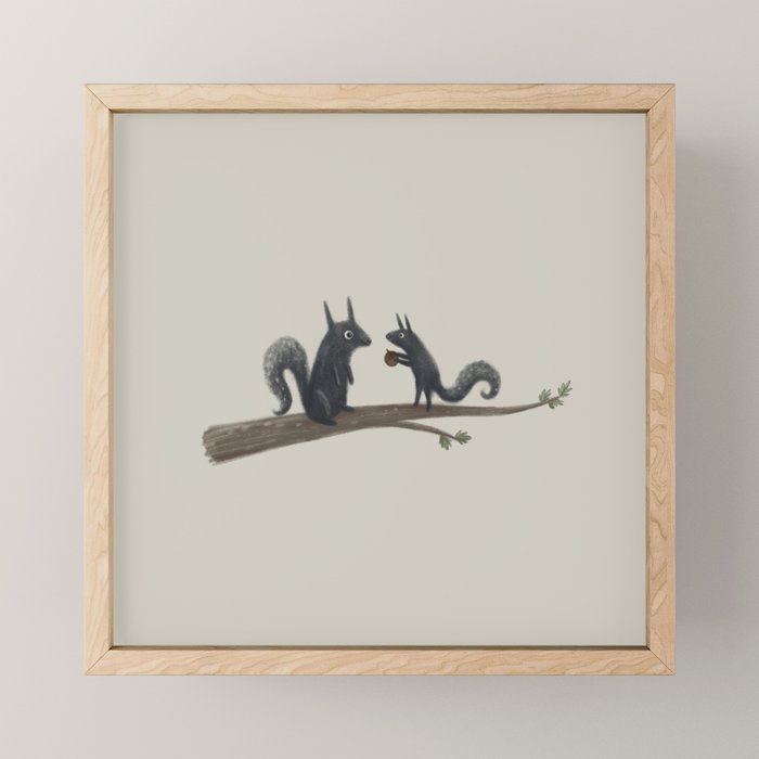Autumn Squirrels Mini Art Print Gallery Image 1