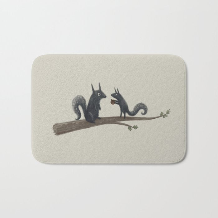 Autumn Squirrels Bath Mat Gallery Image 1