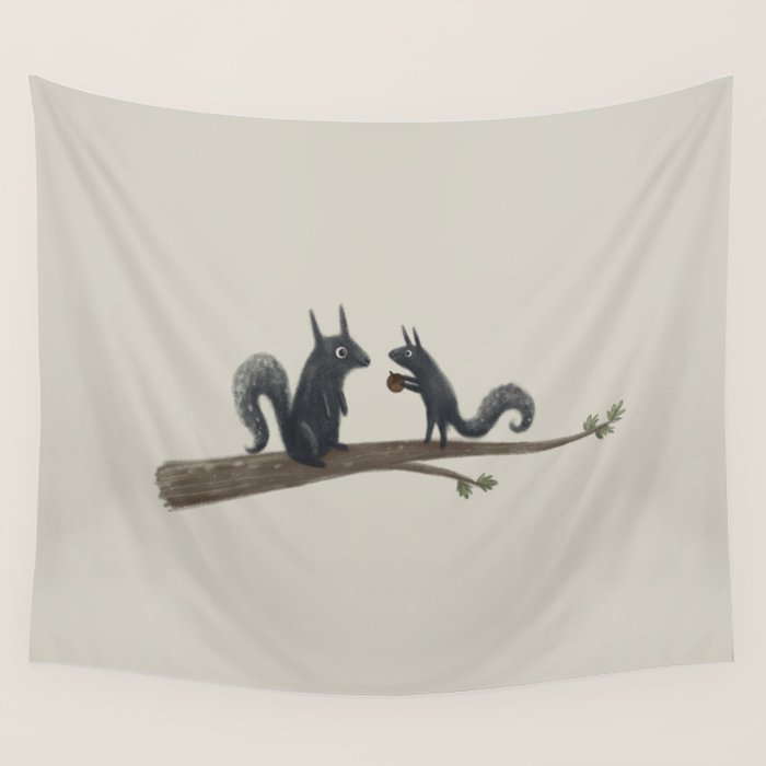 Autumn Squirrels Wall Tapestry Gallery Image 4