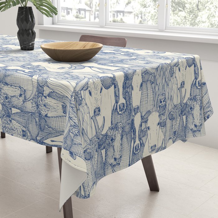 just cattle classic blue pearl Tablecloth Gallery Image 3