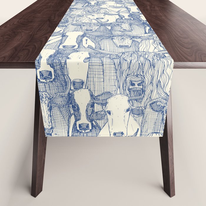 just cattle classic blue pearl Table Runner Gallery Image 1