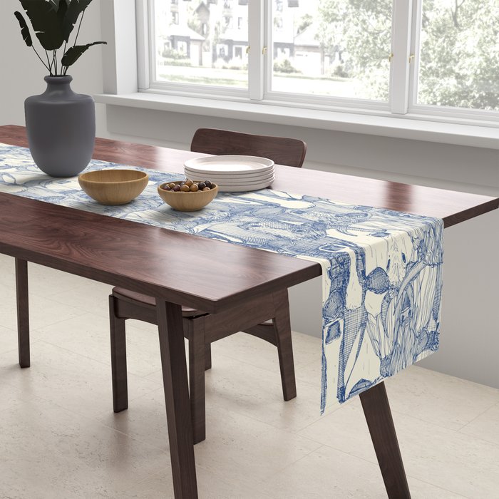 just cattle classic blue pearl Table Runner Gallery Image 2
