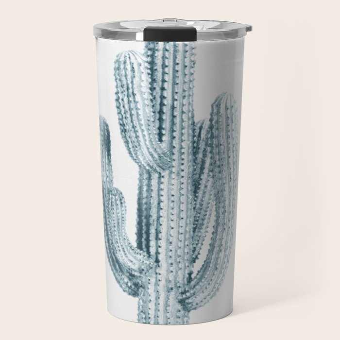 Cactus in Blue, Modern Cacti Travel Mug Gallery Image 1