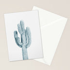 Cactus in Blue, Modern Cacti Stationery Card Gallery Image 2