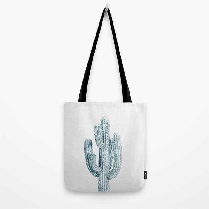 Cactus in Blue, Modern Cacti Tote Bag Gallery Image 2