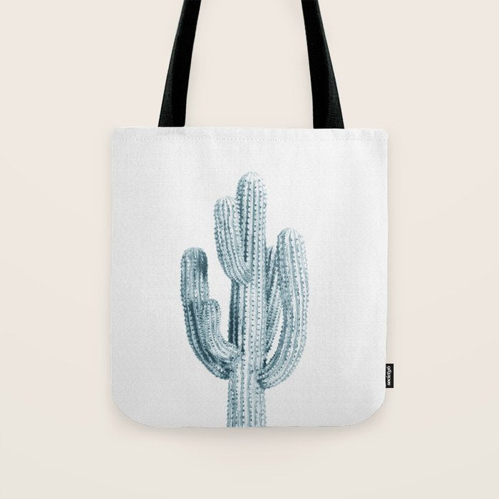 Cactus in Blue, Modern Cacti Tote Bag Gallery Image 1