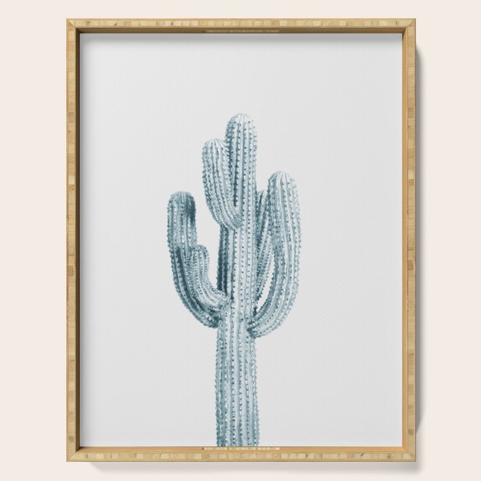 Cactus in Blue, Modern Cacti Serving Tray Gallery Image 1