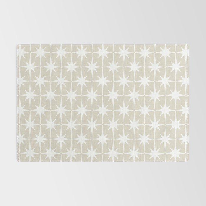 Midcentury Modern Atomic Starburst Pattern in Beige and White  Rug Gallery Image 2