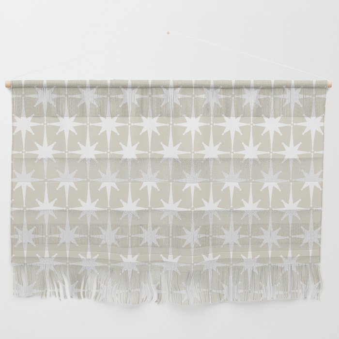 Midcentury Modern Atomic Starburst Pattern in Beige and White  Wall Hanging Gallery Image 1