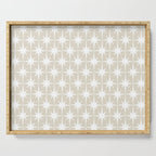 Midcentury Modern Atomic Starburst Pattern in Beige and White  Serving Tray Gallery Image 1