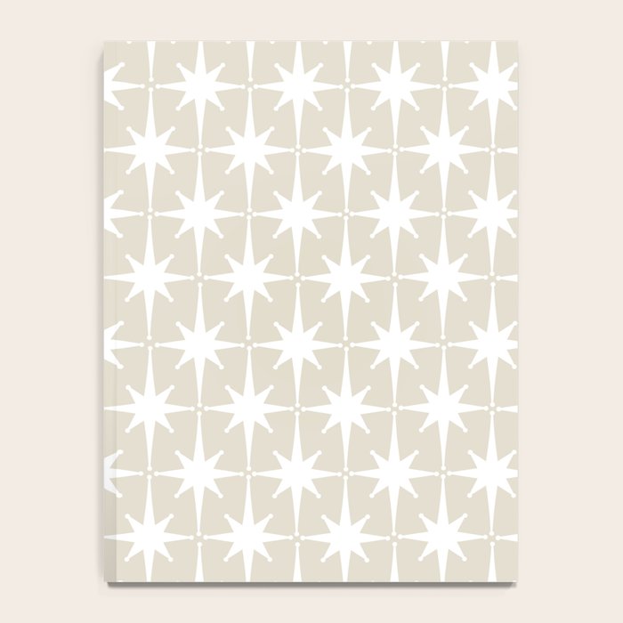 Midcentury Modern Atomic Starburst Pattern in Beige and White  Notebook Gallery Image 4