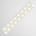 Midcentury Modern Atomic Starburst Pattern in Beige and White  Table Runner Gallery Image 3