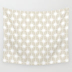 Midcentury Modern Atomic Starburst Pattern in Beige and White  Wall Tapestry Gallery Image 4
