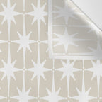 Midcentury Modern Atomic Starburst Pattern in Beige and White  Wall Tapestry Gallery Image 3