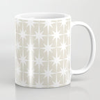 Midcentury Modern Atomic Starburst Pattern in Beige and White  Coffee Mug Gallery Image 1