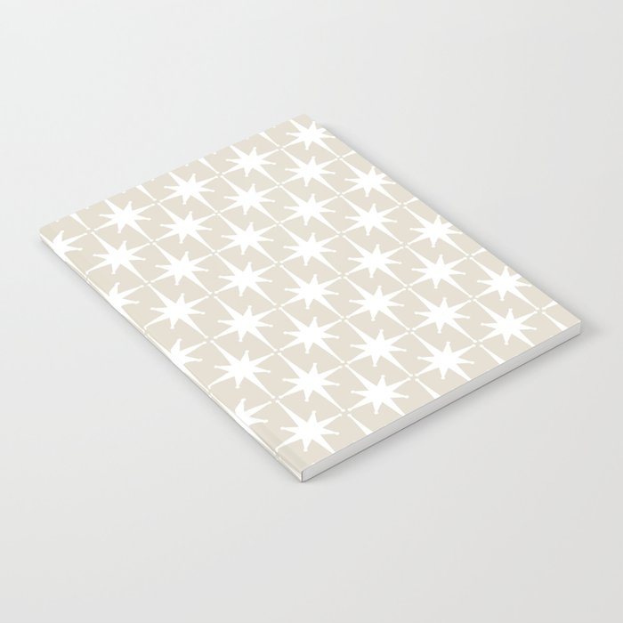 Midcentury Modern Atomic Starburst Pattern in Beige and White  Notebook Gallery Image 1